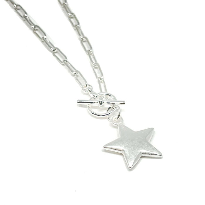 Clementine Florence Star Link Necklace - Silver