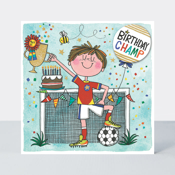 Rachel Ellen Birthday Card - Birthday Champ/Football Boy