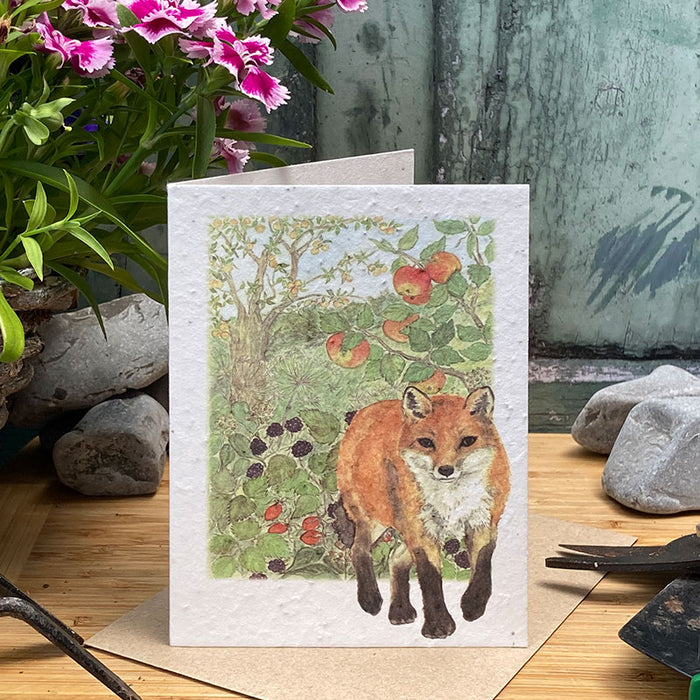 Mosney Mill Fox & Hedgerow Plantable Seed Card