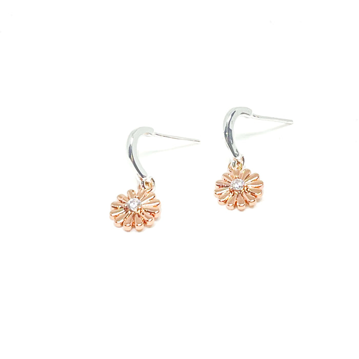 Clementine Freya Flower Earrings - Rose Gold
