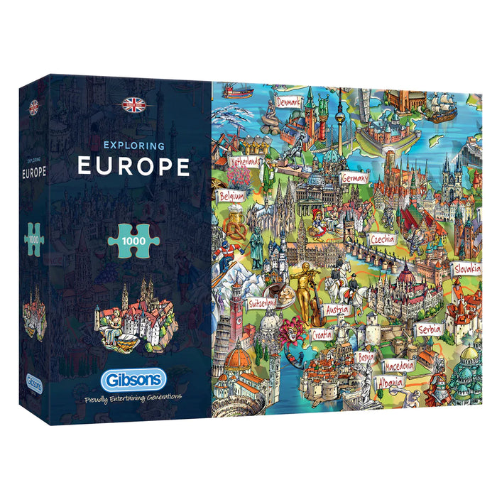 Gibsons Exploring Europe 1000pc Jigsaw Puzzle