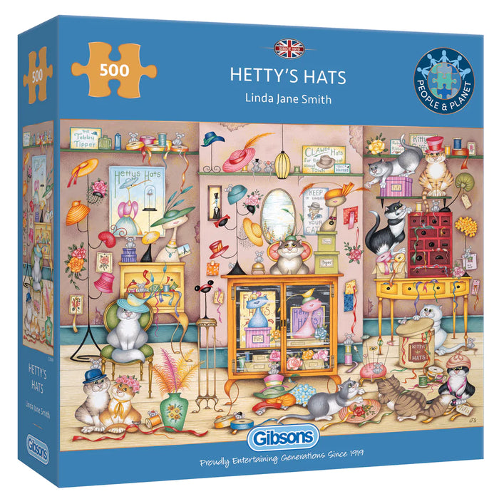 Gibsons Hetty's Hats 500 Piece Jigsaw Puzzle