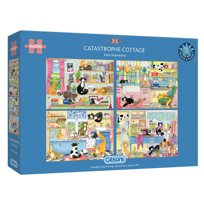 Gibsons Catastrophe Cottage 4 x 500pc Jigsaw Puzzle
