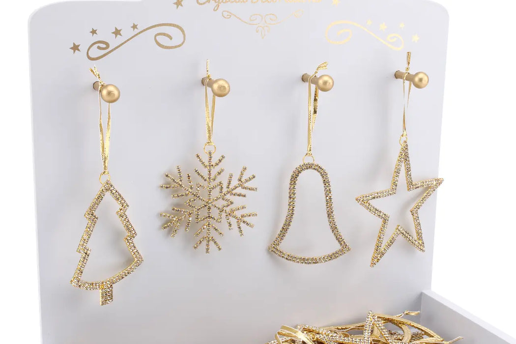 Gold Crystal Christmas Tree Hangers