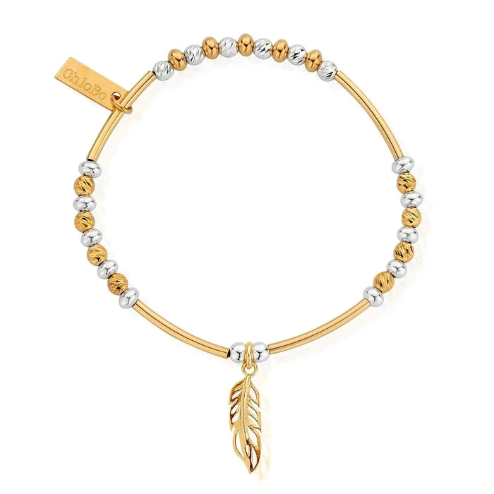 Chlobo Gold & Silver Sparkle Feather Bracelet