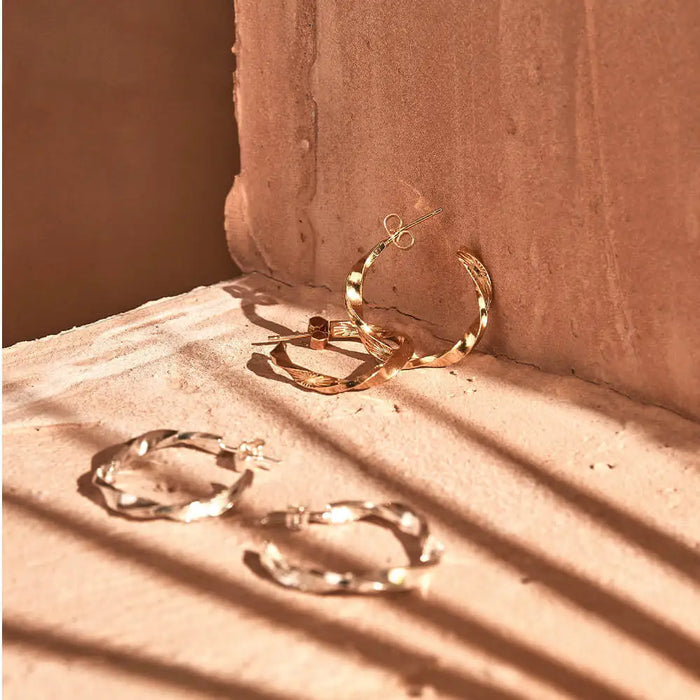 Chlobo Gold Sun Twisted Hoops