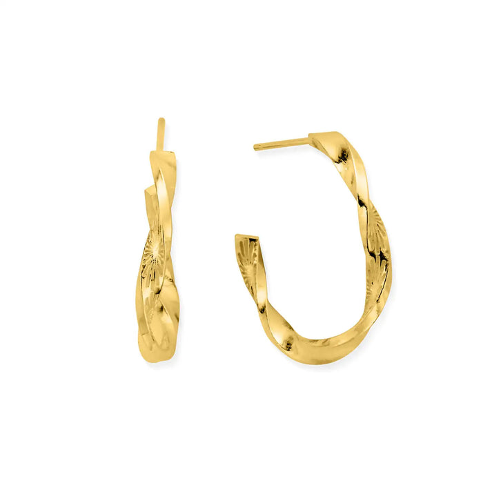 Chlobo Gold Sun Twisted Hoops