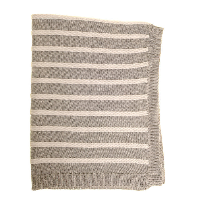 Grey and White Stripes Blanket