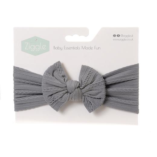 Grey Top Bow Turban Headband