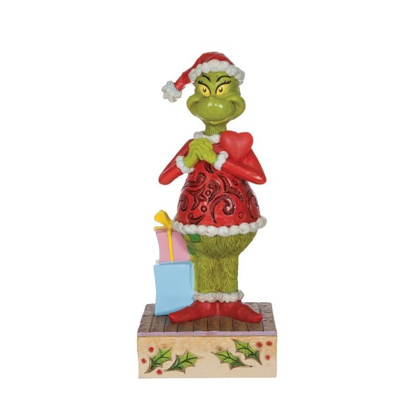 Grinch with Blinking Light Up Heart Figurine