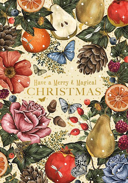 Art File Magical Christmas Pears & Fruit Christmas Card