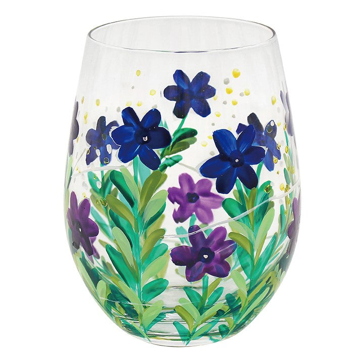 Hand Painted Meadow Stemless Glass