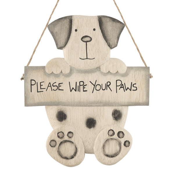East of India Hanging Dog - Please Wipe Your Paws