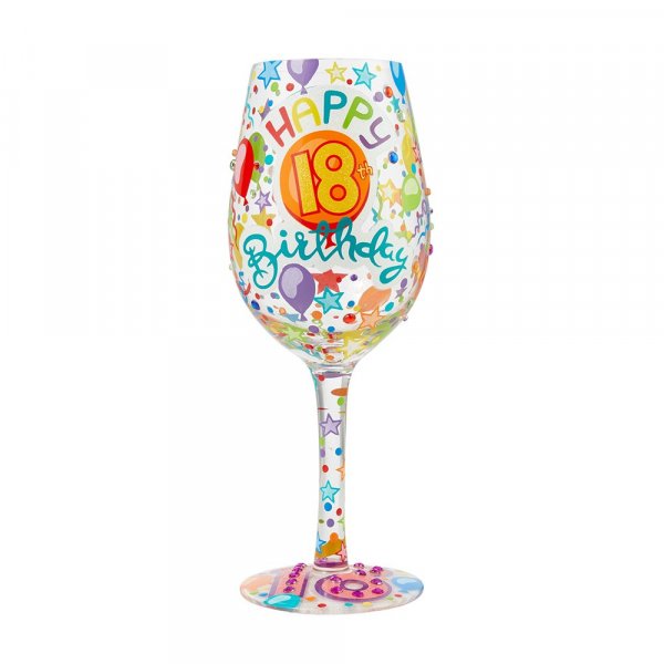 Lolita Happy 18th Birthday Wine Glass
