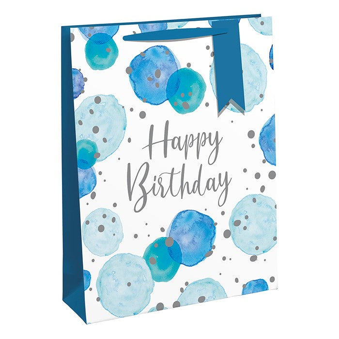 Happy Birthday Blue Gift Bag - Medium