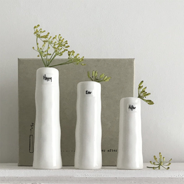East of India Trio of Bud Vases - Happy Ever After