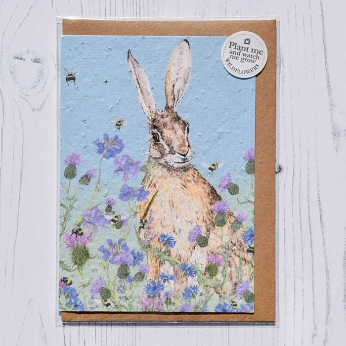 Mosney Mill Hare & Wildflower Plantable Seed Card