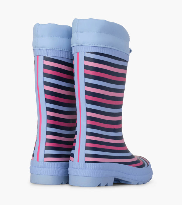 Hatley Rainbow Stripe Sherpa Lined Rain Boots