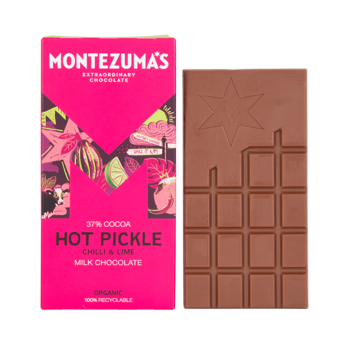 Montezuma Hot Pickle Chilli & Lime Milk Chocolate Bar