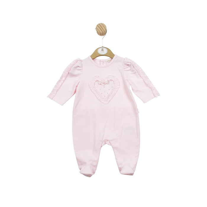 Mintini Baby All In One - Pink with Heart Detail