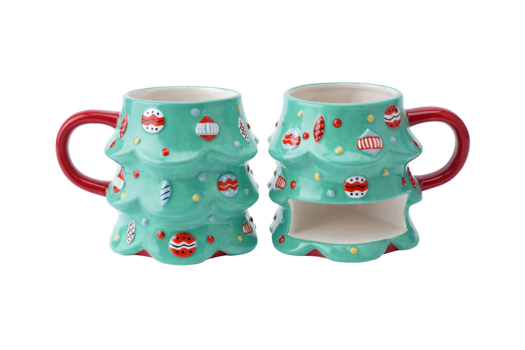 Joy To The World Christmas Tree Snack Mug