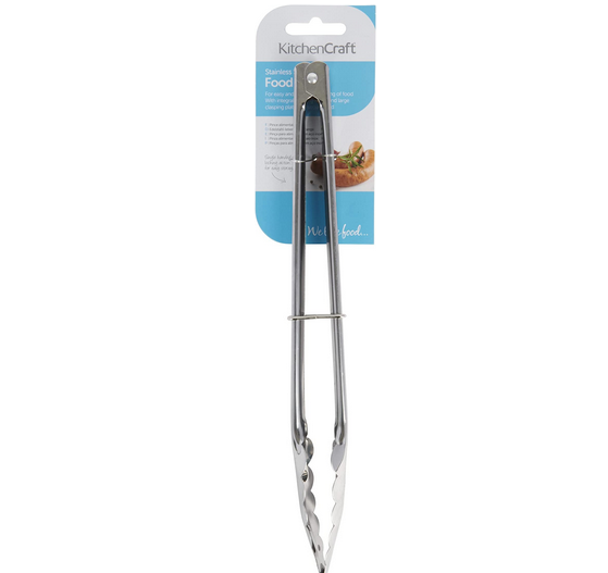 KitchenCraft Standard Stainless Steel 30cm Food Tongs