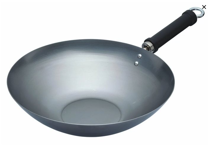 KitchenCraft World of Flavours Oriental Plain Carbon Steel 30cm Wok