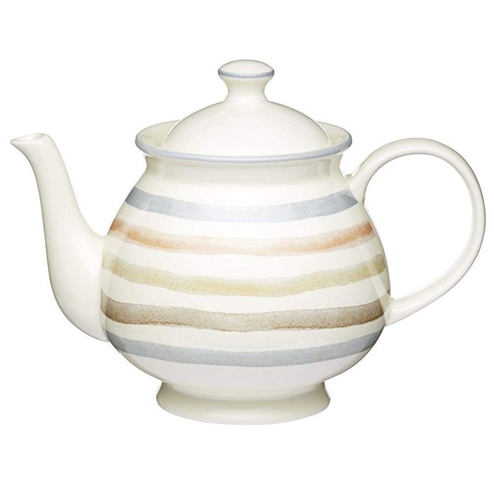 Kitchencraft Striped Ceramic Teapot 1400ml