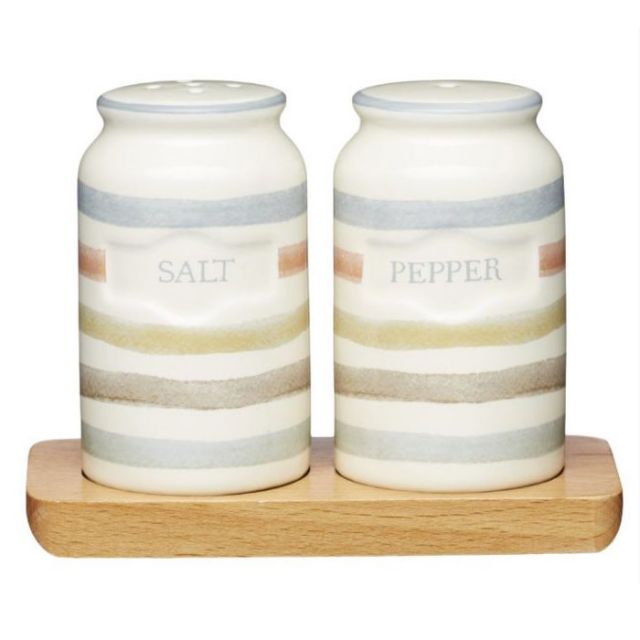 Kitchencraft Striped Ceramic Salt and Pepper Shakers