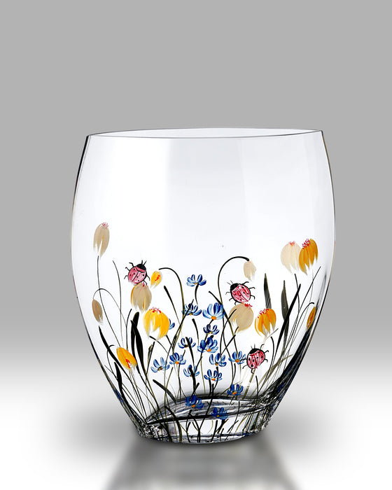 Nobile Glassware Ladybird Garden Curved 21cm Vase