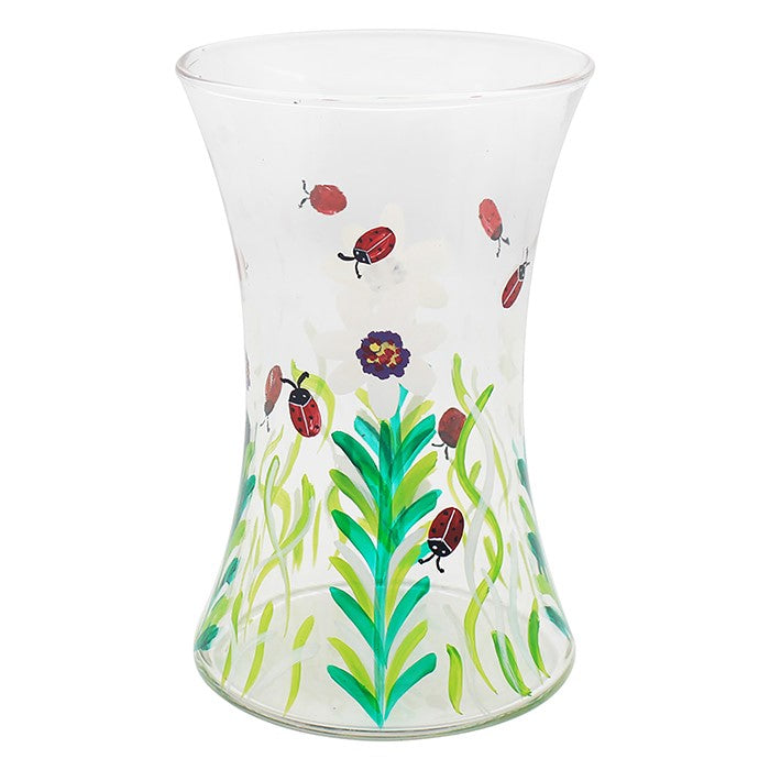 Flower Glass Vase Ladybirds