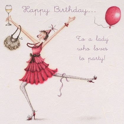 Berni Parker To A Lady Who Loves To Party Birthday Card