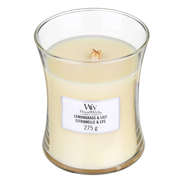 Woodwick Lemongrass and Lily Medium Jar Candle