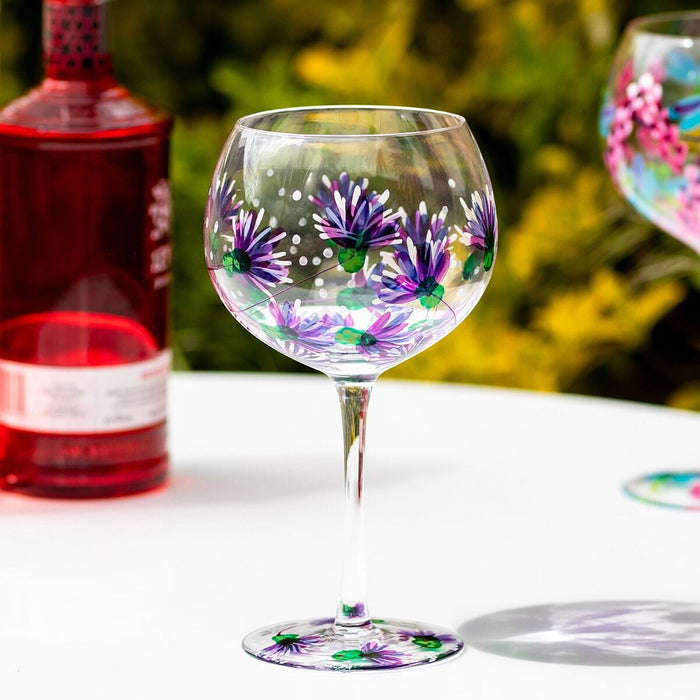 Hand Painted Thistle Gin Glass