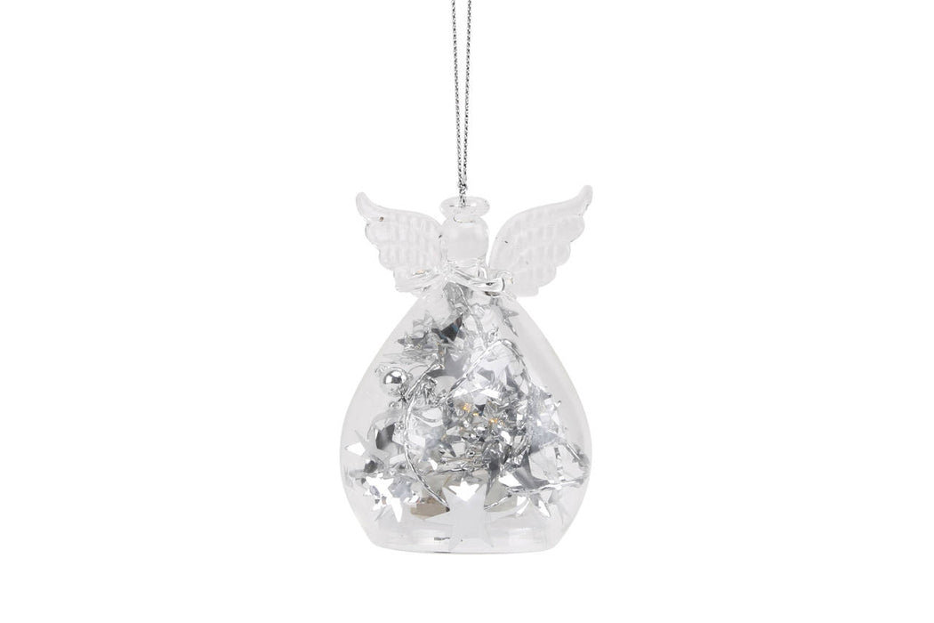 Light Up Silver Angel Decoration