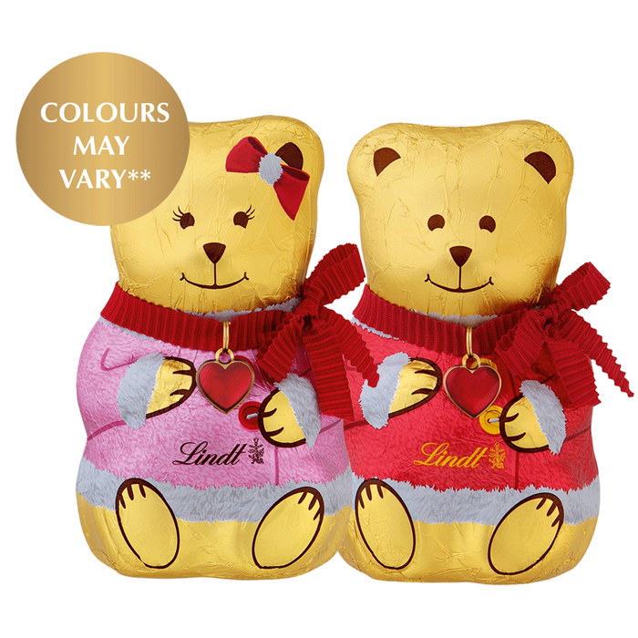 Lindt Gold Teddy Santa & Girl Teddy Bears