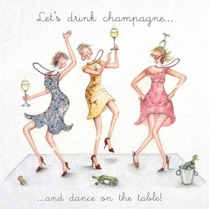 Berni Parker Let's Drink Champagne Card
