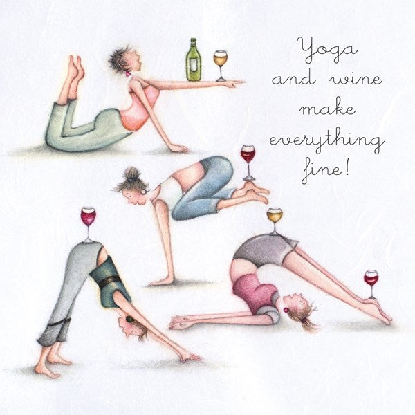 Berni Parker Yoga and Wine Card