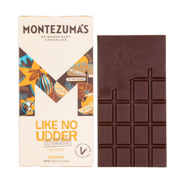 Montezuma Like No Udder Orange Milk Alternative Chocolate Bar