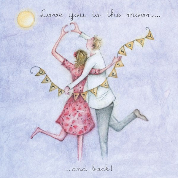 Berni Parker Love You to the Moon and Back Anniversary Card