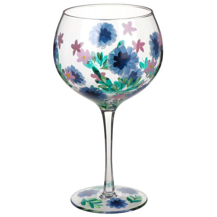 Hand Painted Cornflower Gin Glass