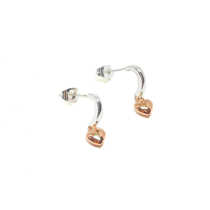 Clementine Maisy Small Heart Earrings - Rose Gold