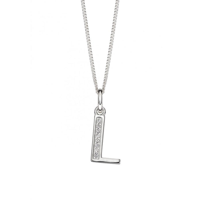 Birthstone 'L' Initial Necklace