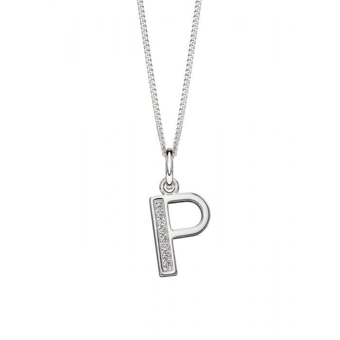 Birthstone 'P' Initial Necklace
