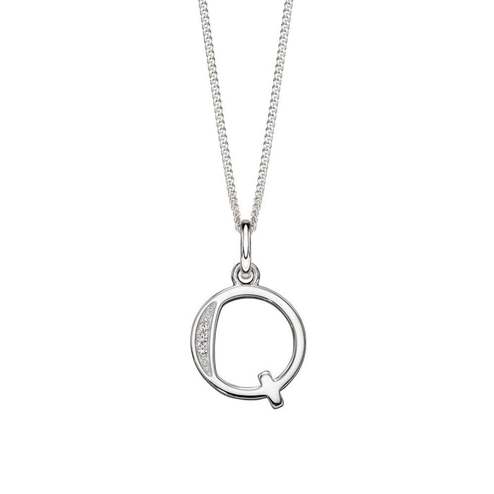 Birthstone 'Q' Initial Necklace