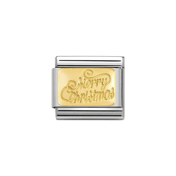 Nomination Classic Gold Merry Christmas Plate Charm