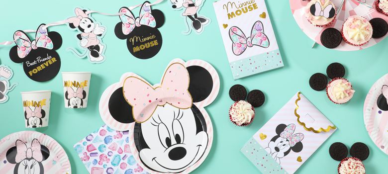 Minnie Mouse Shaped Gem Paper Plates