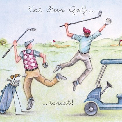 Berni Parker Eat Sleep Golf Repeat Card
