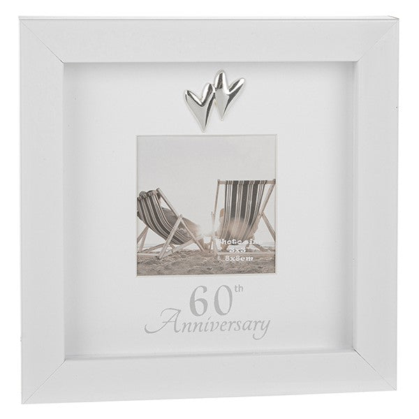 Frameborder 60th Modern White 60th Anniversary Photo Frame 3x3 — Maple Gifts