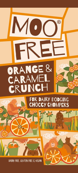 Moo Free Orange Crunch Milk Chocolate Bar